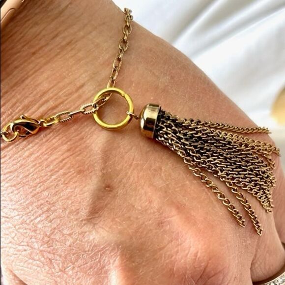 Convertible green onyx and prehnite hand stamped necklace. - Picture 5 of 7